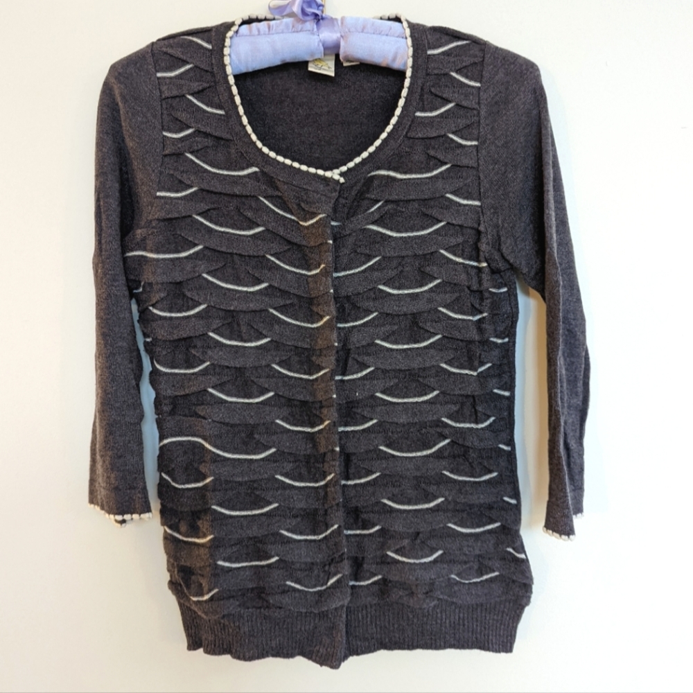 Anthropologie lightweight charcoal grey cardigan